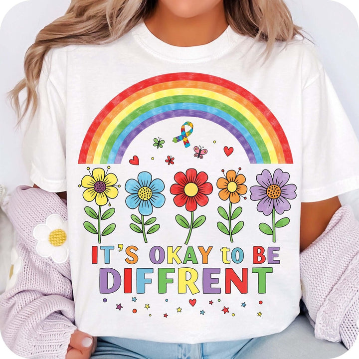 It's Okay To Be Different Print T-shirt