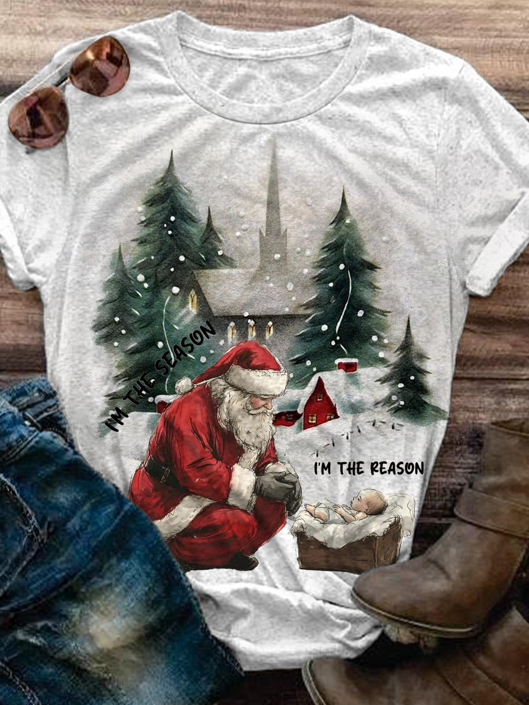 Jesus is the reason For the Season Santa Christmas Sweatshirt