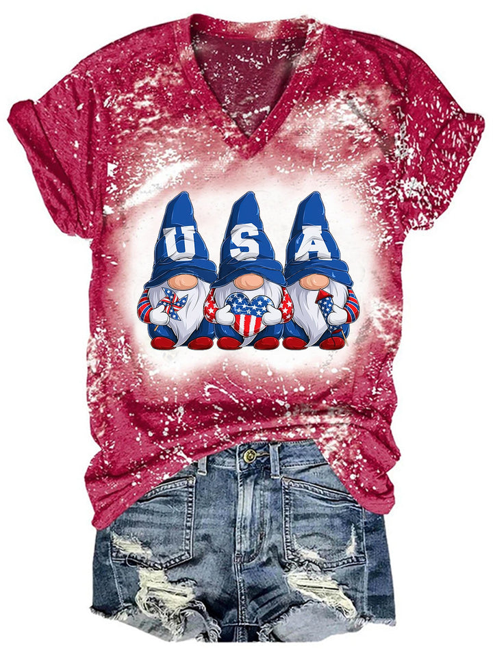 American Flag USA Gnome Tie DyeT-shirt