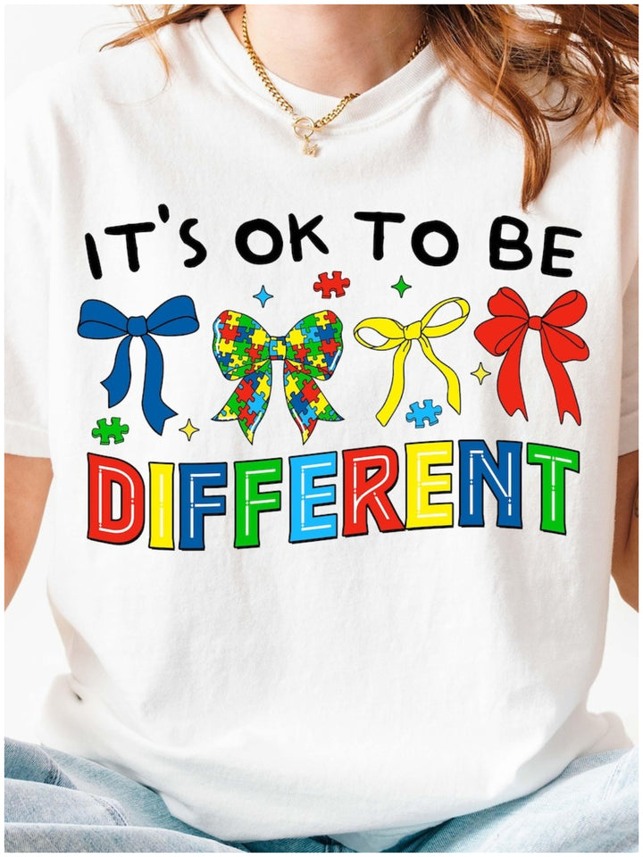 It's Okay To Be Different Print T-shirt