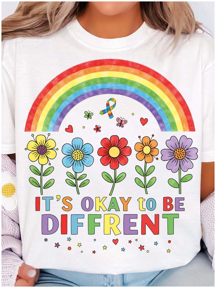 It's Okay To Be Different Print T-shirt