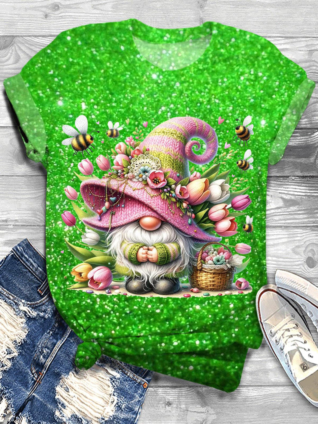 Gnome Easter Crew Neck T-shirt