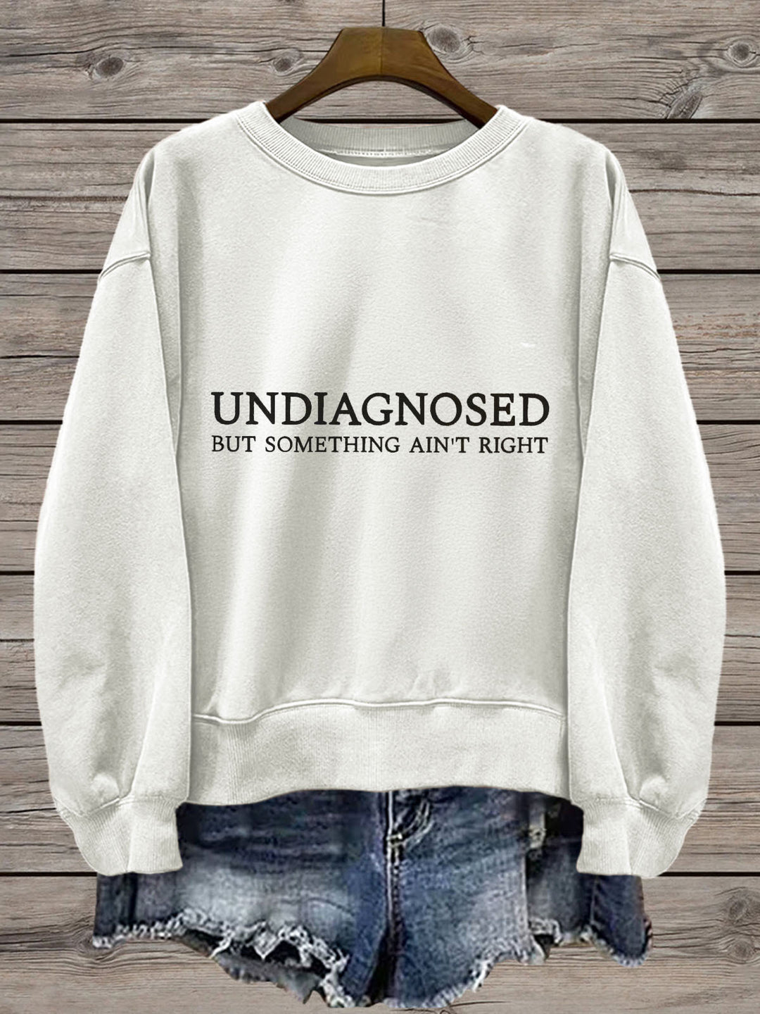 Undiagnosed But Something Ain't Right Printed Long Sleeve Casual Top