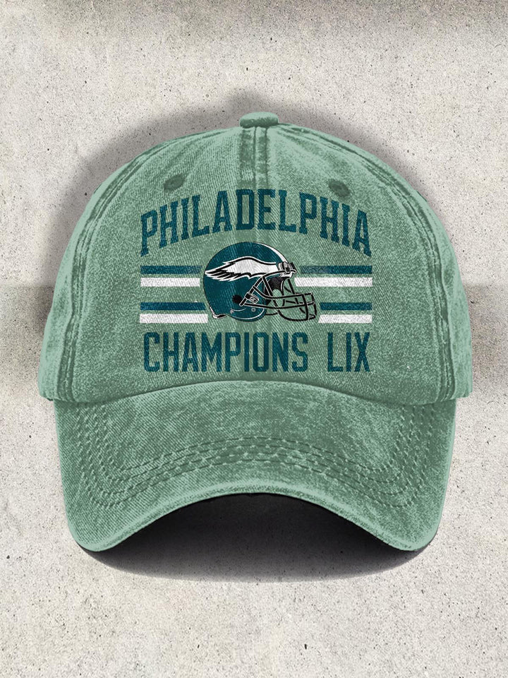 Philadelphia Eagles Championship Print Baseball Cap