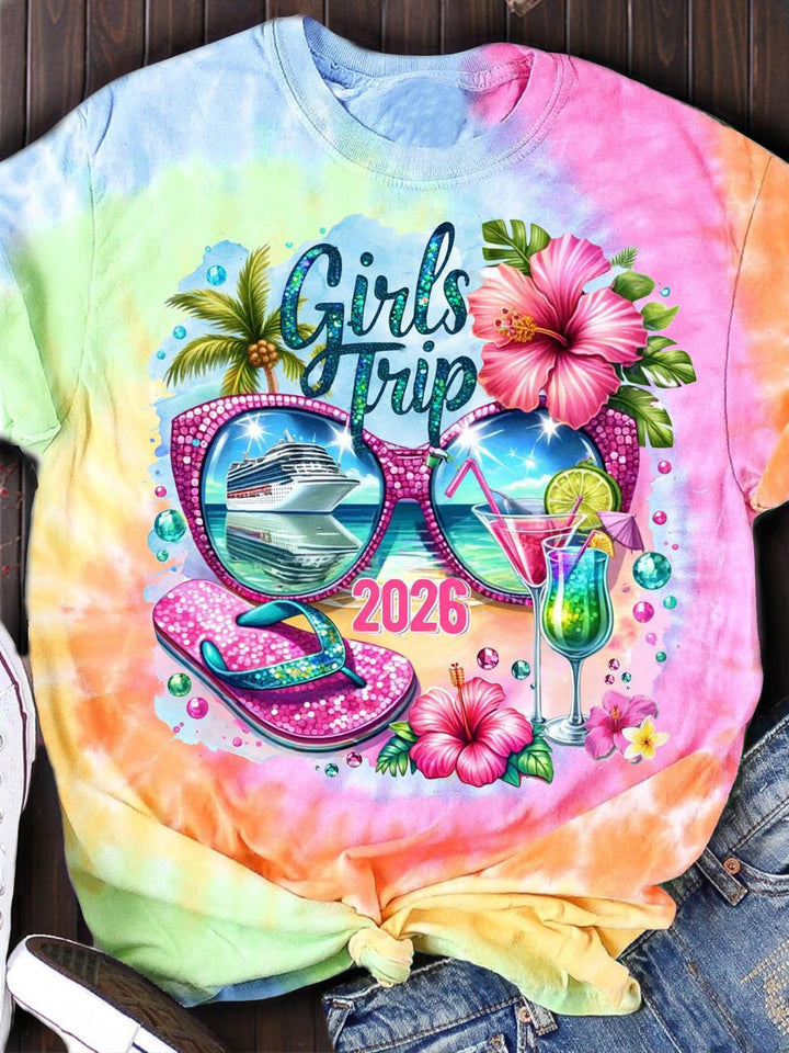 Girl Trip 2026 Vacation Crew Neck T-shirt