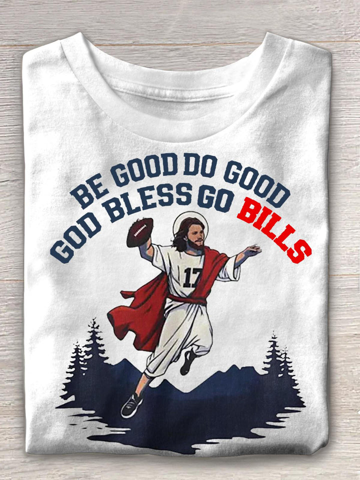 Do Good Do Good God Bless Go Bills Crew Neck T-shirt