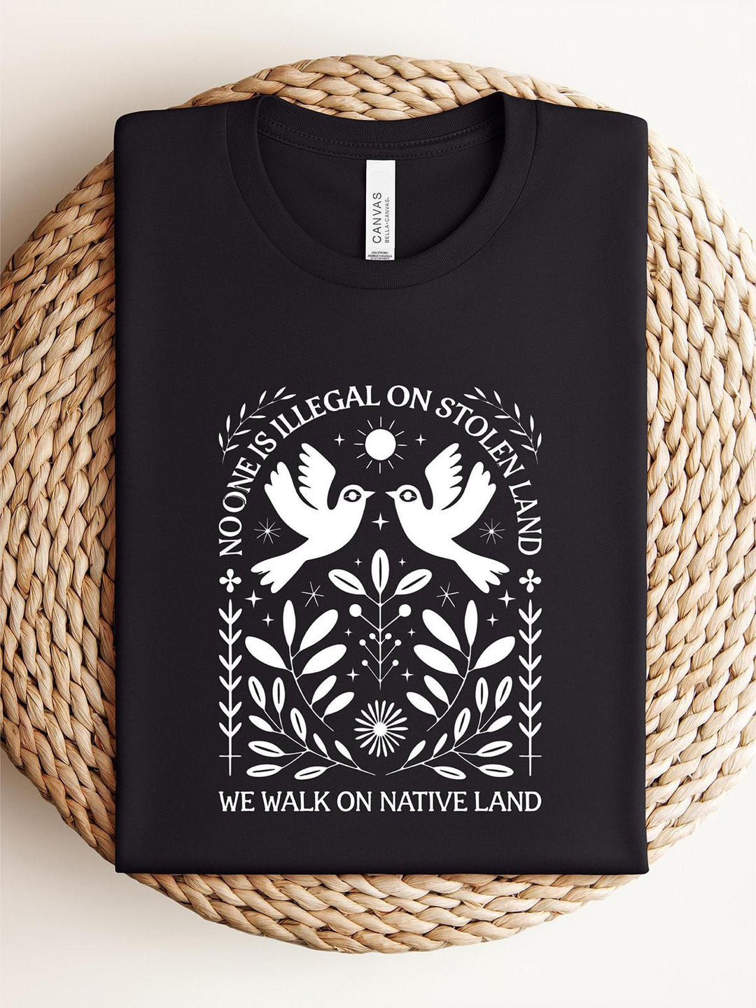 No One Is Illegal On Stolen Land Crew Neck T-shirt