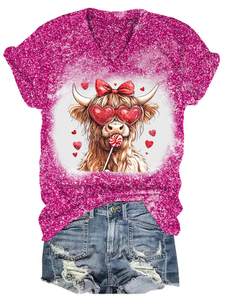 Goldendoodle Coquette Valentines V-Neck T-Shirt