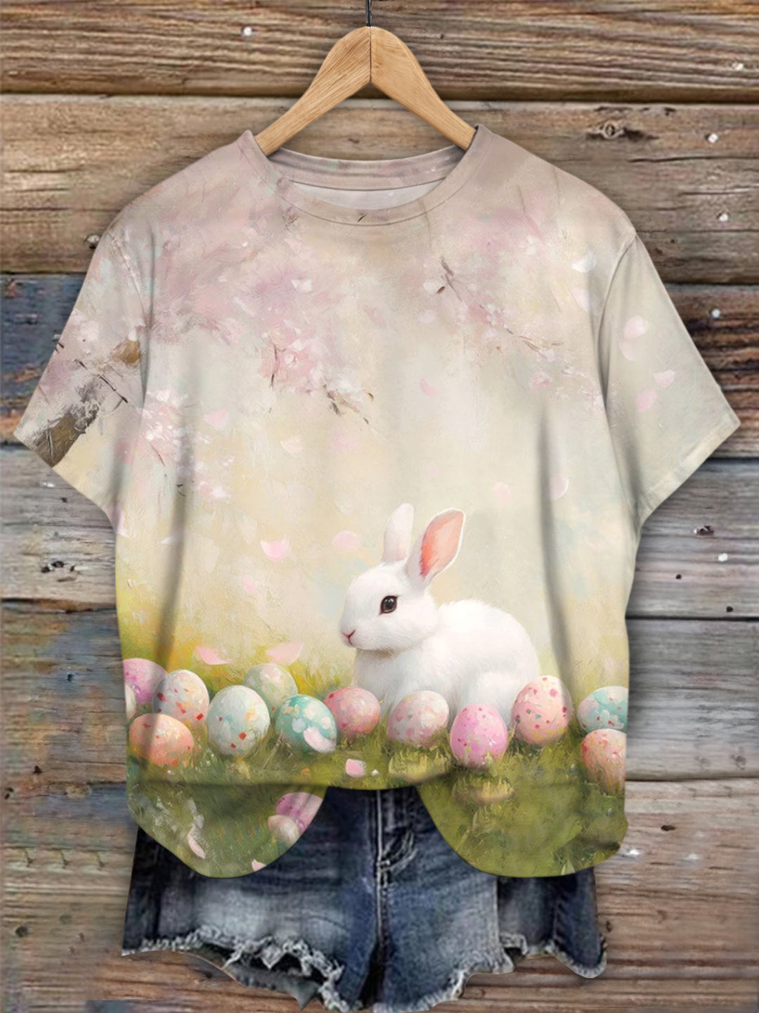 Blossom Easter Bunny Printed T-shirt