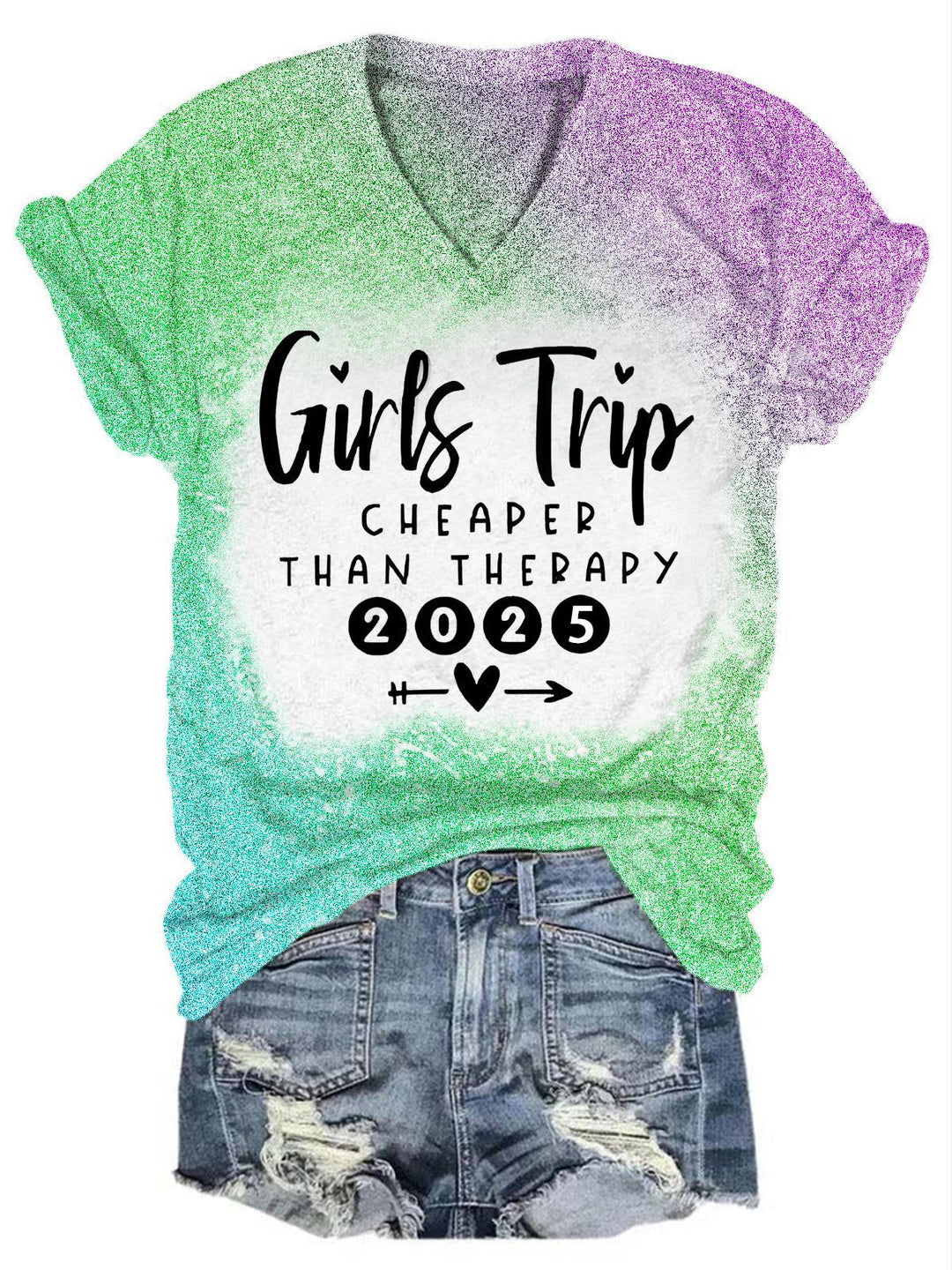 Girls Trip Cheaper Than Therapy 2025 V-Neck T-Shirt