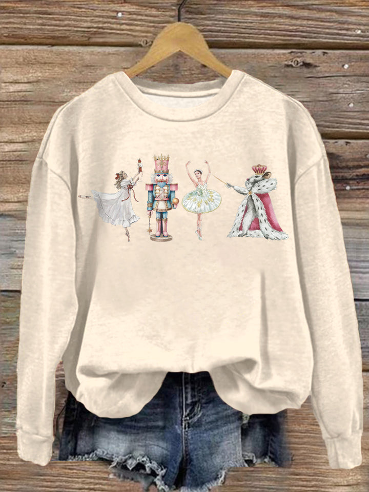 Women's Christmas Retro Cute Ornaments Crew Neck Casual Sweatshirt