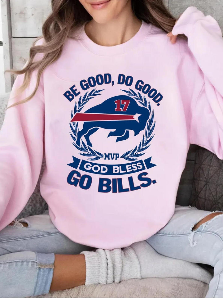 Josh Allen Mvp Be Good Do Good God Bless Go Bills Printed Sweatshirt