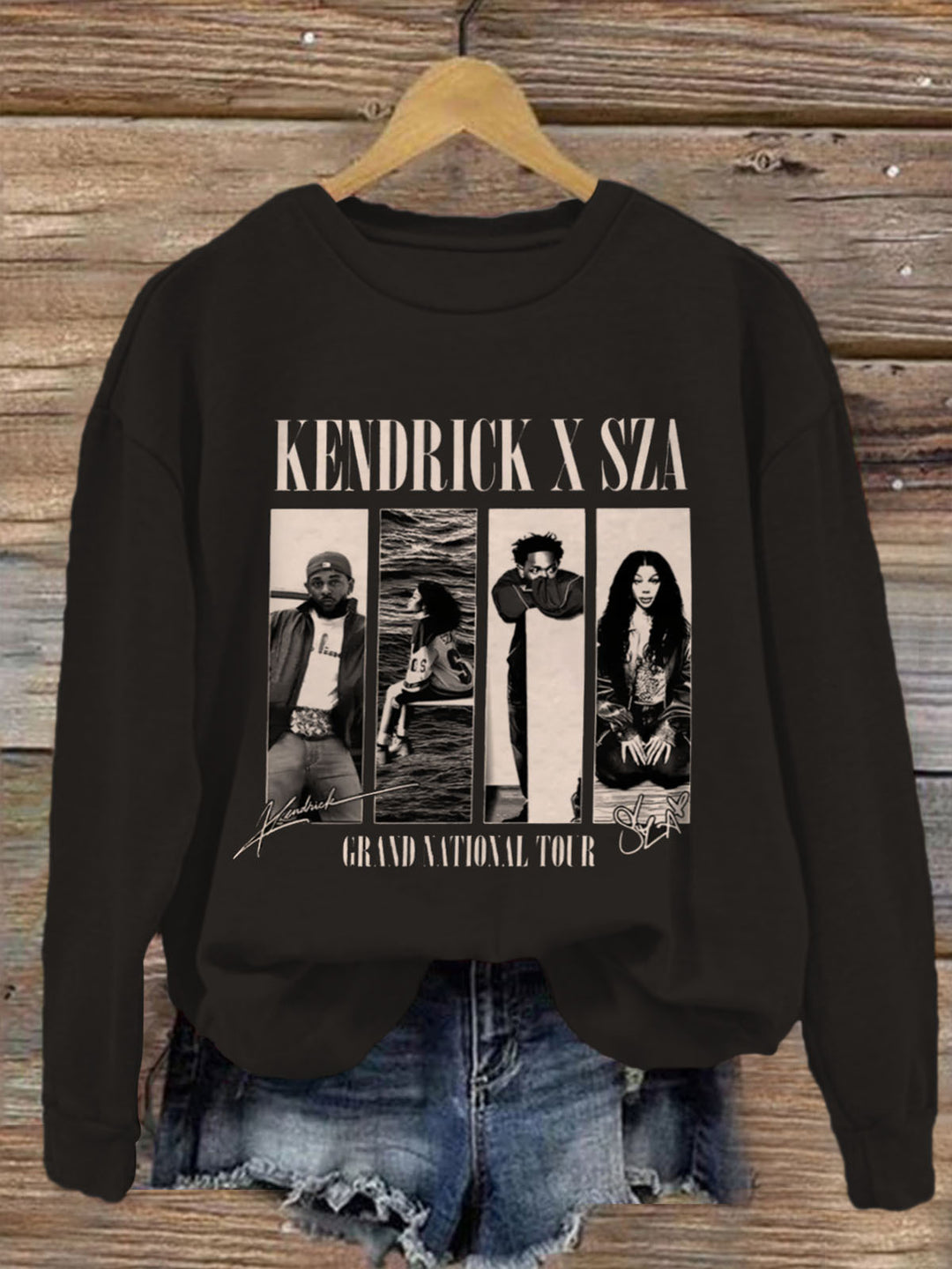 Kendrick Lamar X SZA Printed Long Sleeve Casual Top