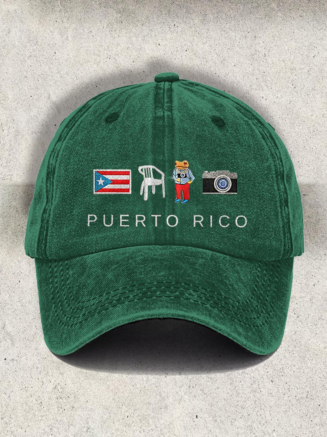 DTMF Puerto Rican Embroidered Print Baseball Cap