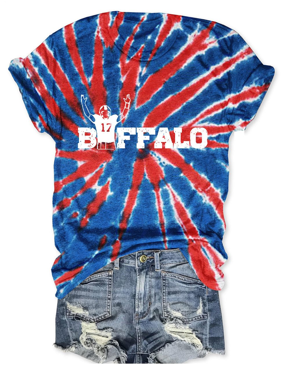 Let's Go Buffalo Tie Dye Print T-Shirt