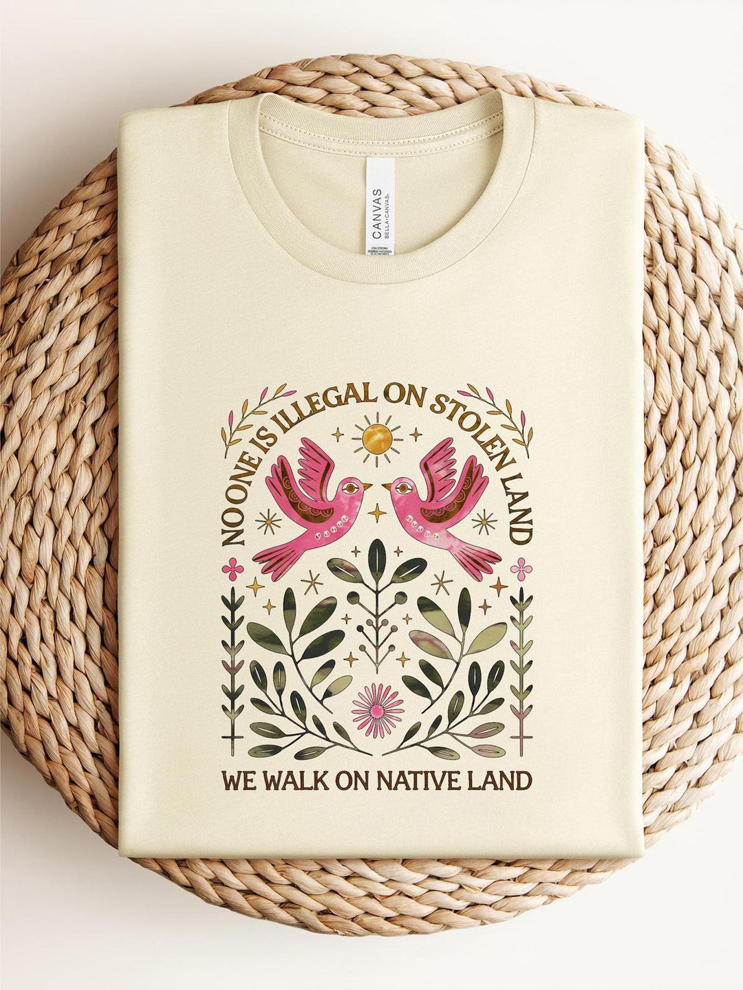 No One Is Illegal On Stolen Land Crew Neck T-shirt