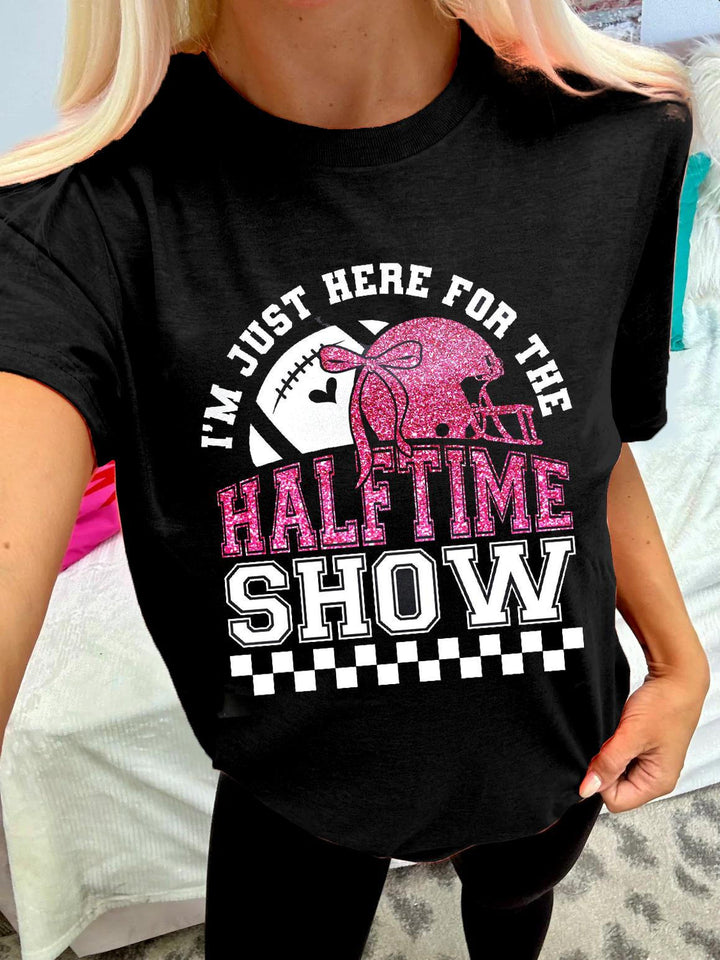 I'm Just Here For Halftime Show Football Crew Neck T-shirt