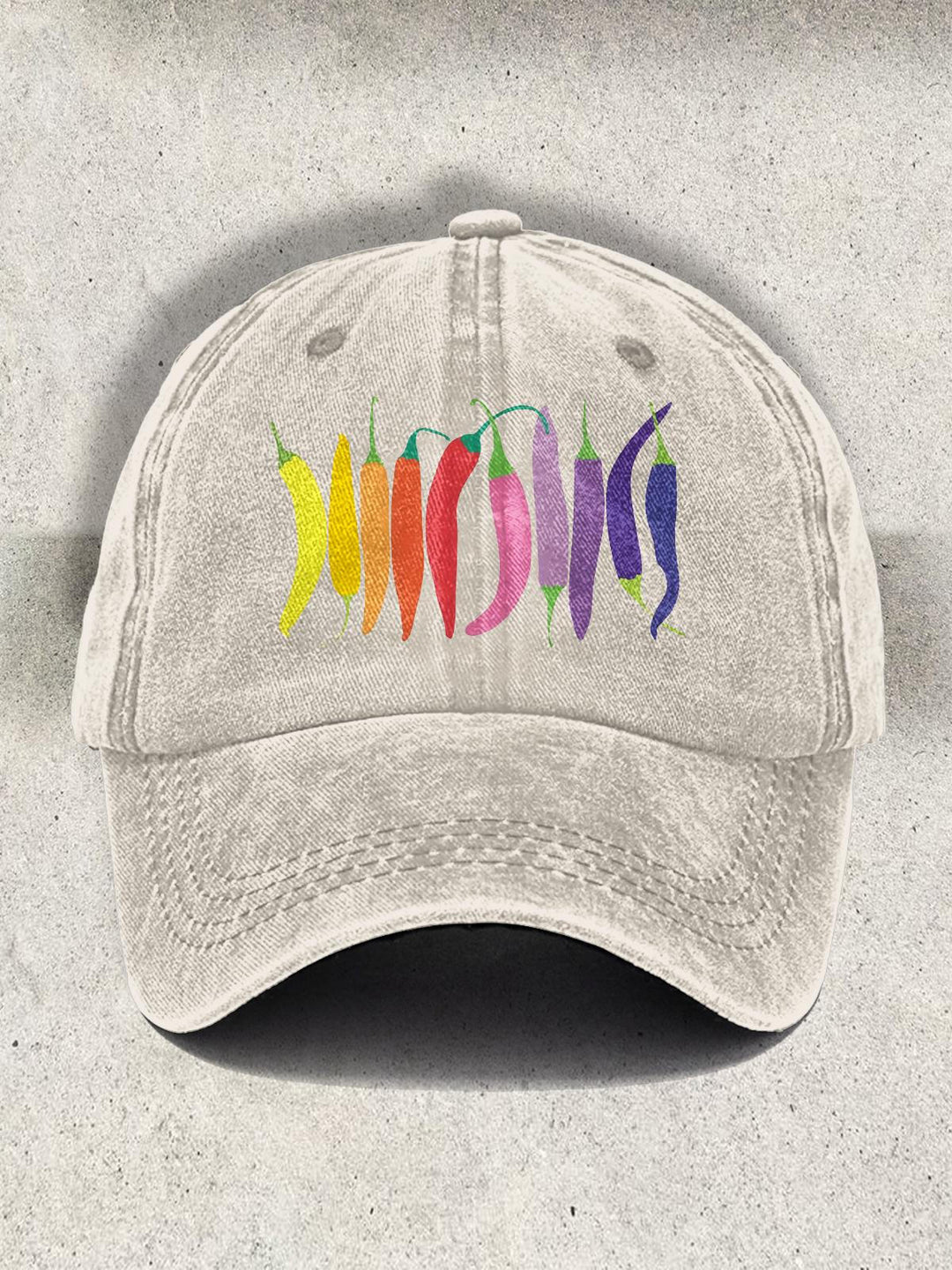 Rainbow Fruit Chili Printed Baseball Cap