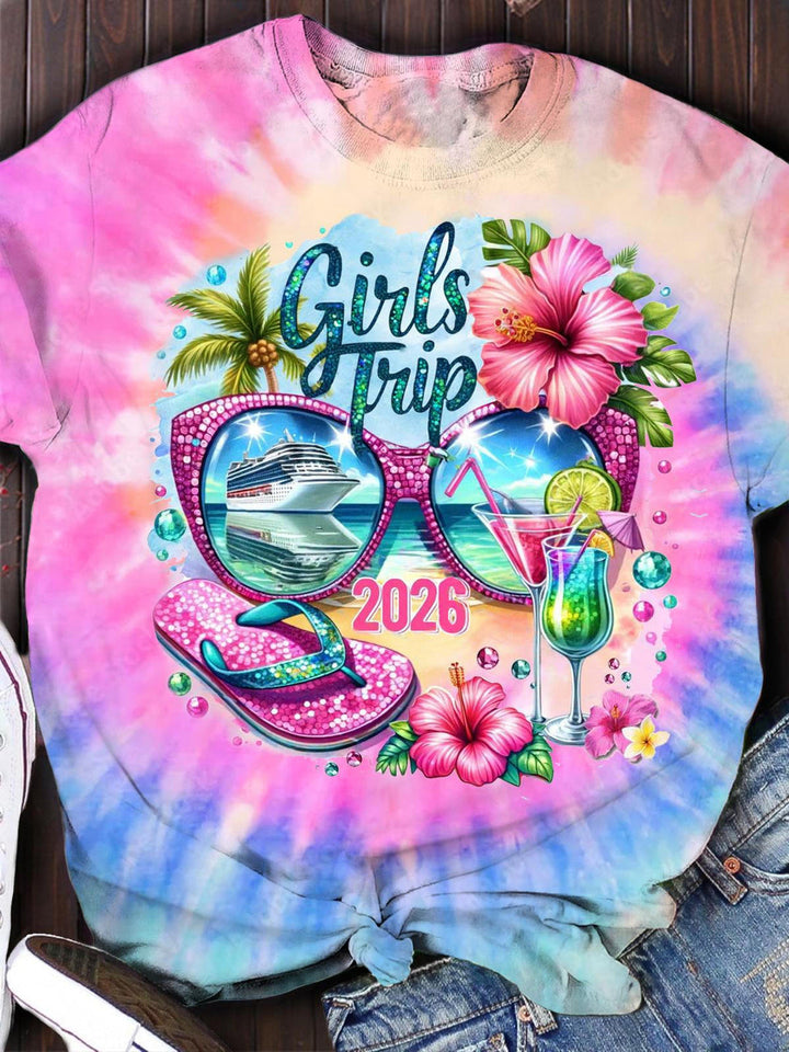 Girl Trip 2026 Vacation Crew Neck T-shirt