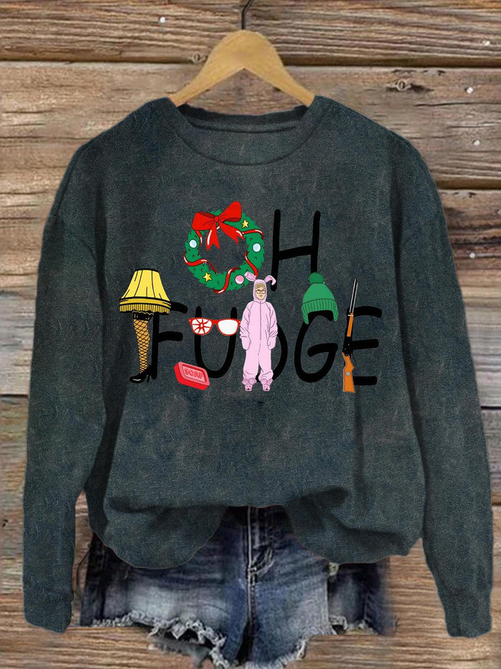 Oh Fudge Crew Neck Casual Sweatshirt