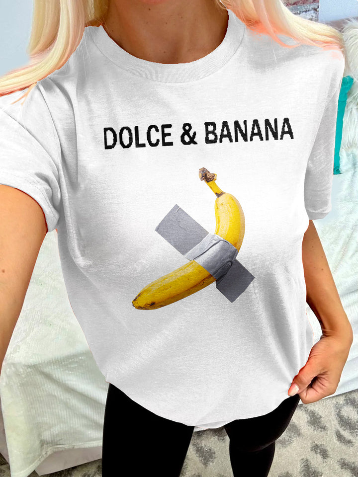 Fun Artist Banana Crew Neck T-shirt