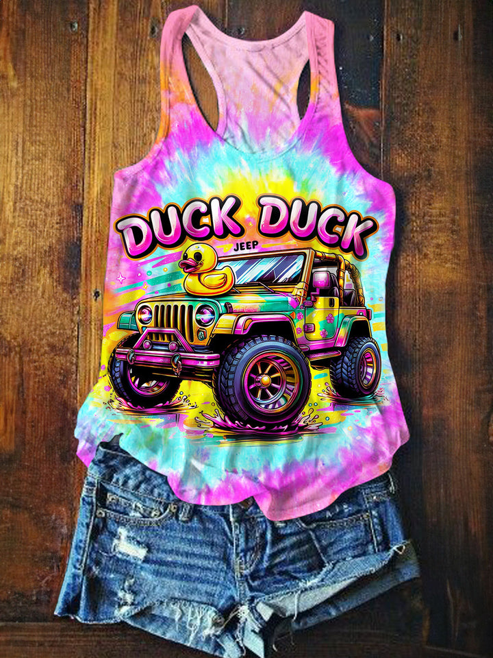 Women's Tie Dye Duck Print Casual Top