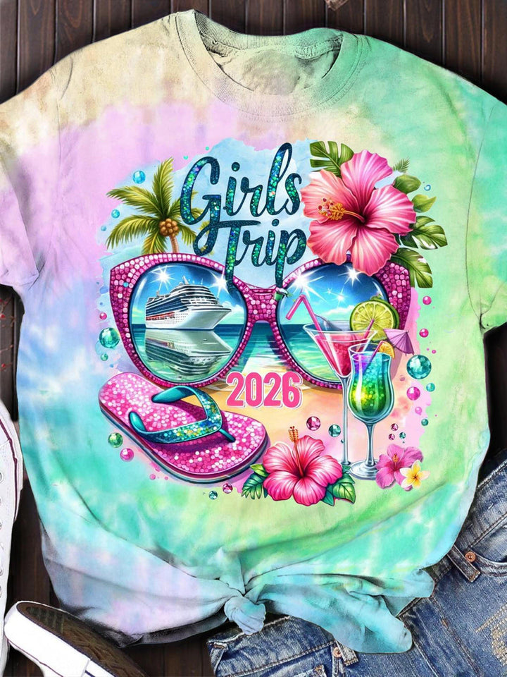 Girl Trip 2026 Vacation Crew Neck T-shirt