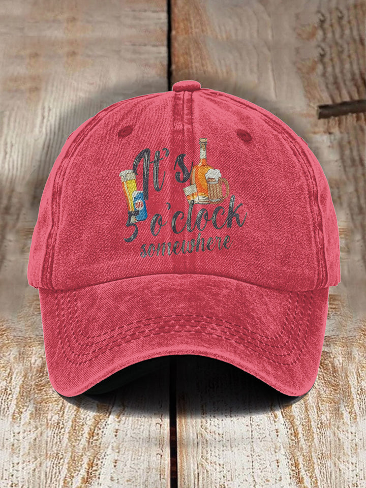 It's 5 O'Clock Somewhere Printed Baseball Cap