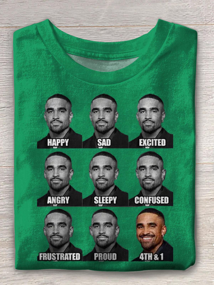 Jalen Hurts Funny Meme 4th And 1 Crew Neck T-shirt