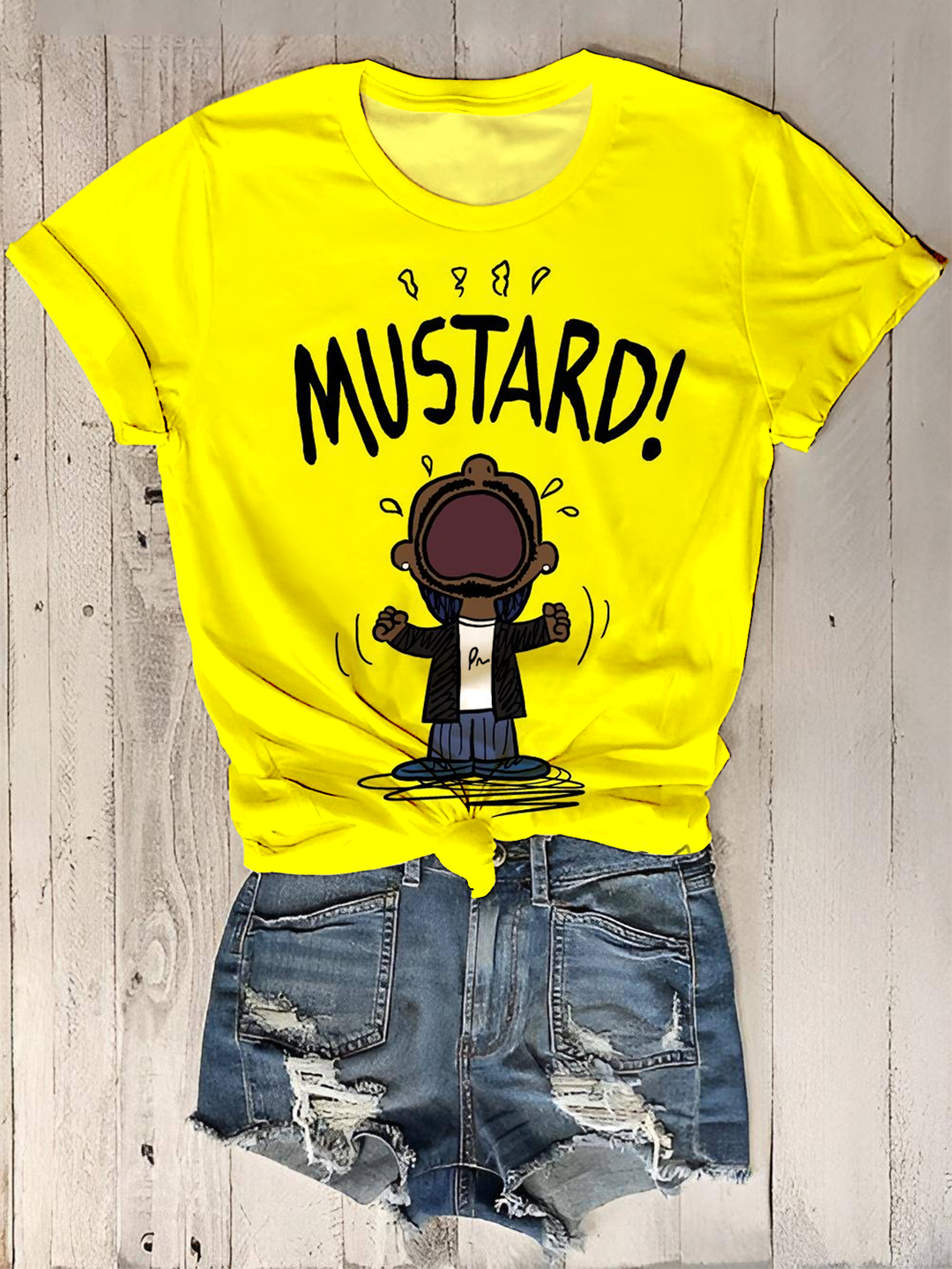 Kendrick Lamar Mustard Crew Neck T-shirt