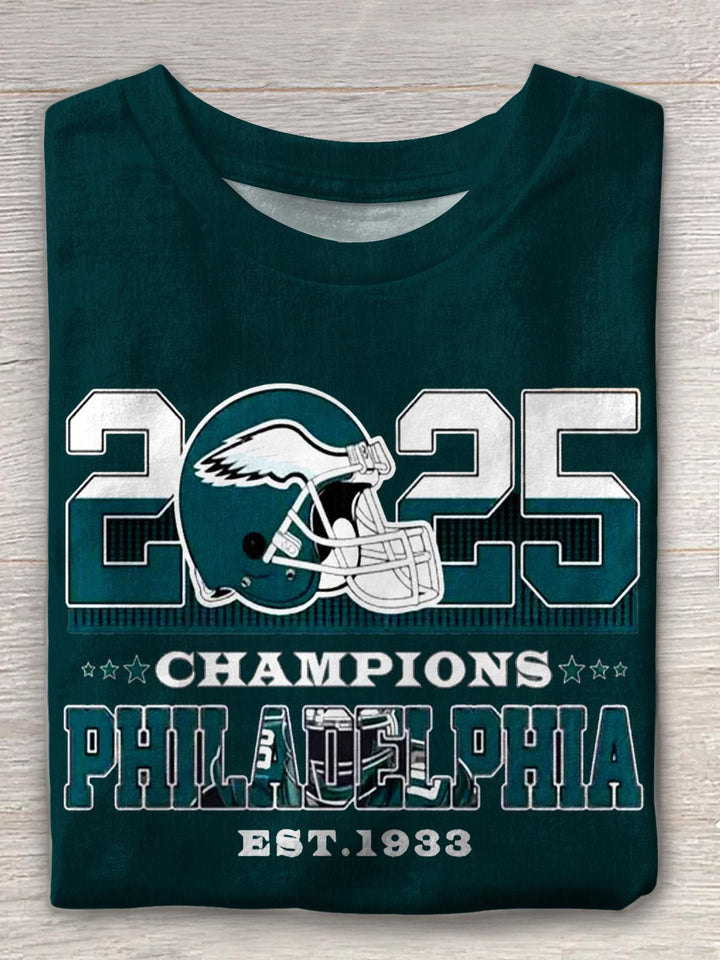 Eagles Football Champions Crew Neck T-shirt