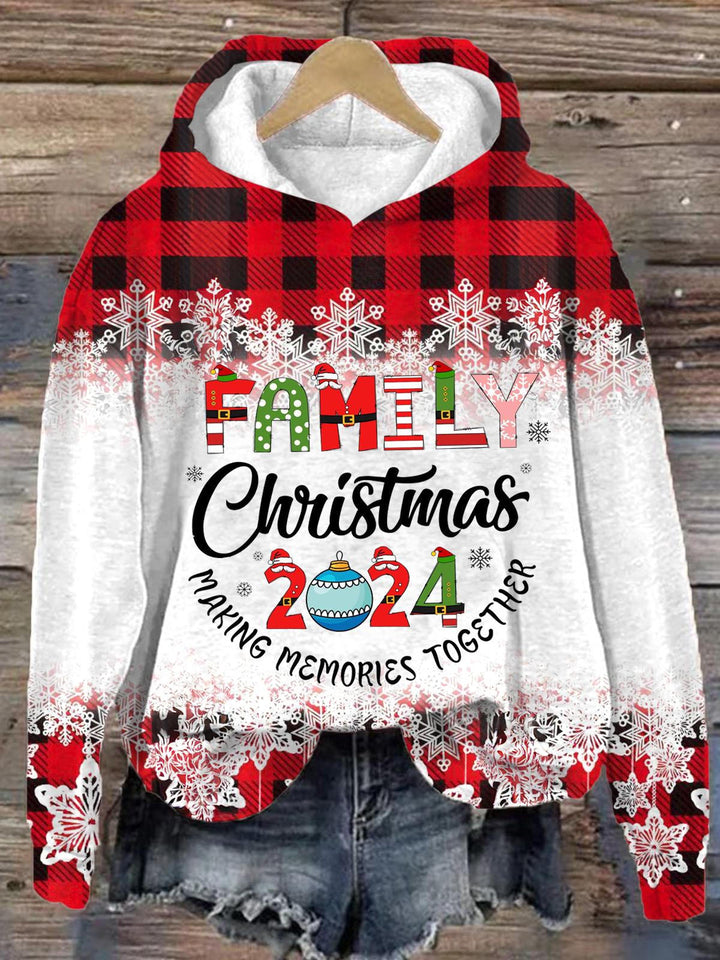 Women's Christmas 2024 Long Sleeve Printed Hoodie