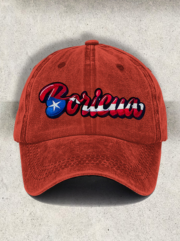 Boricua Puerto Rican inspired Print Baseball Cap