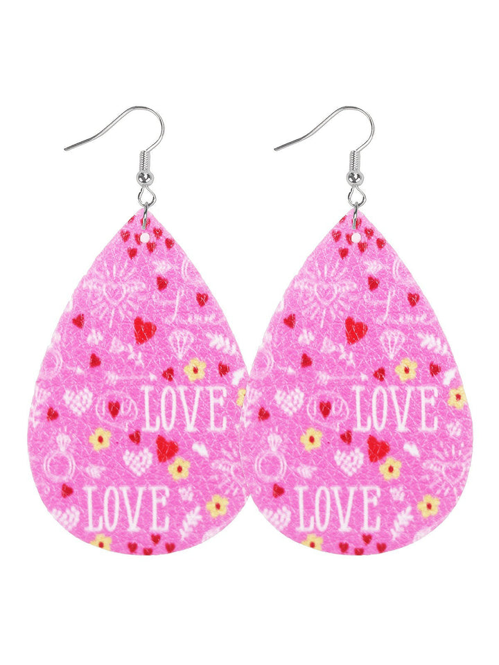 2025 Valentine's Day Love Wooden Love Gnome Dwarf Earrings Set