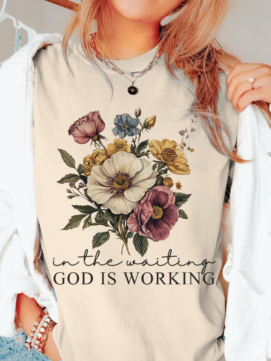 In The Waiting God Is Working Crew Neck T-shirt