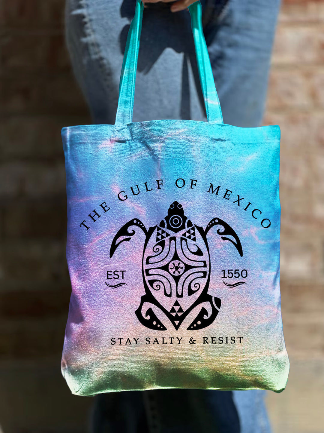 Gulf of Mexico Stay Salty Shoulder Zipper Canvas Bag