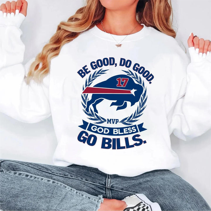 Josh Allen Mvp Be Good Do Good God Bless Go Bills Printed Sweatshirt