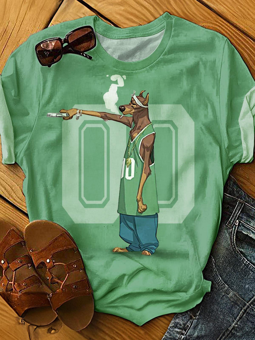 GTA San Andreas Dog Crew Neck T-shirt