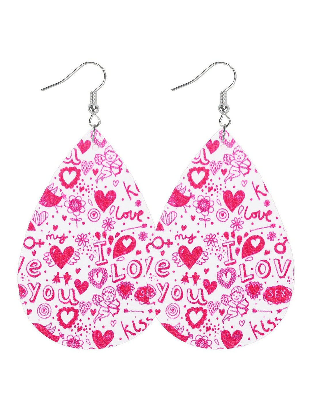 2025 Valentine's Day Love Wooden Love Gnome Dwarf Earrings Set