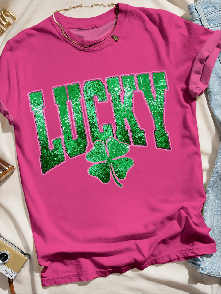 Happy St. Patrick Day Lucky Fun Print T-shirt