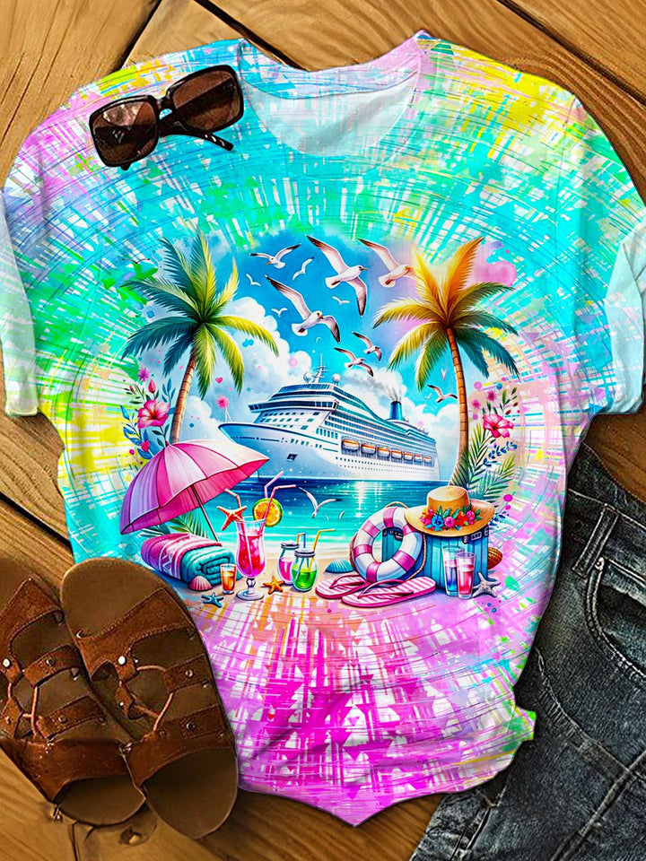 Summer Cruise Vacation Crew Neck T-shirt