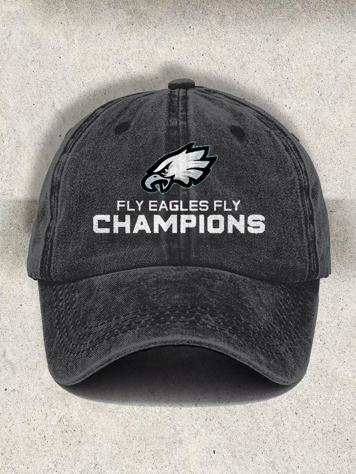 Philadelphia Football Champions Super Bowl 2025 Print Baseball Cap