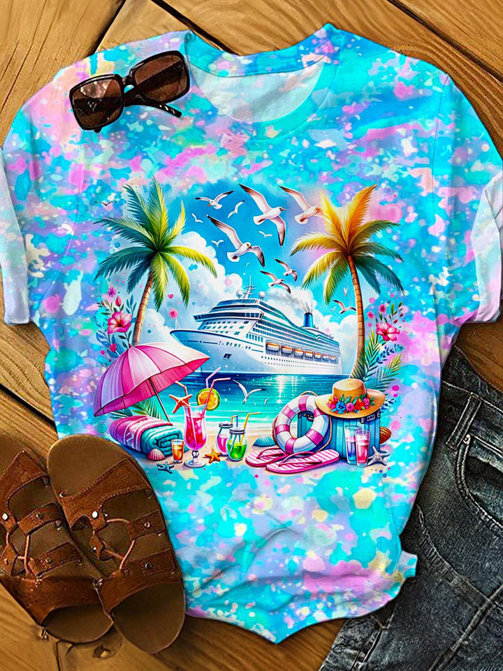 Summer Cruise Vacation Crew Neck T-shirt