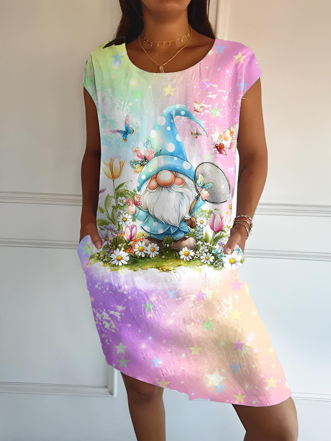 Women'S Spring Butterfly Gnome Vest Skirt