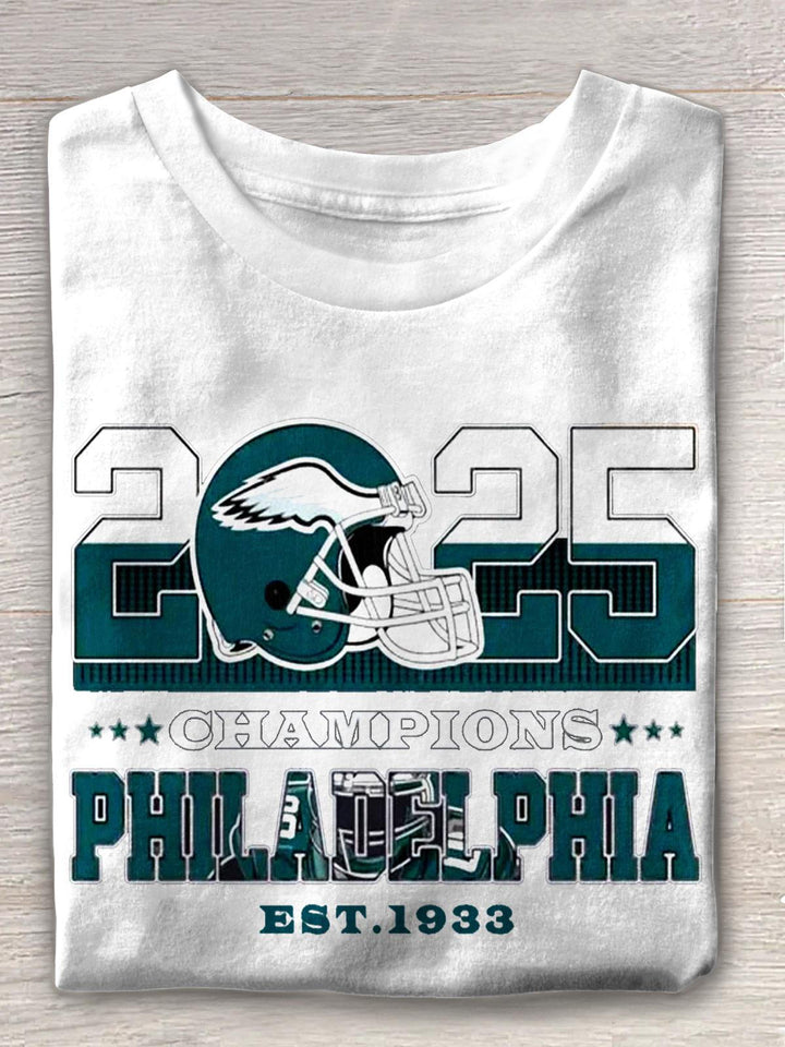 Eagles Football Champions Crew Neck T-shirt