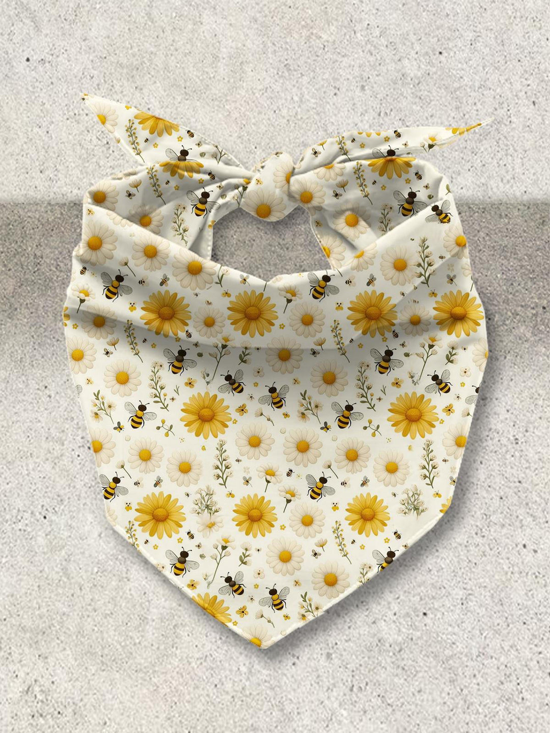 Sunflower And Daisy Print Triangular Headscarf