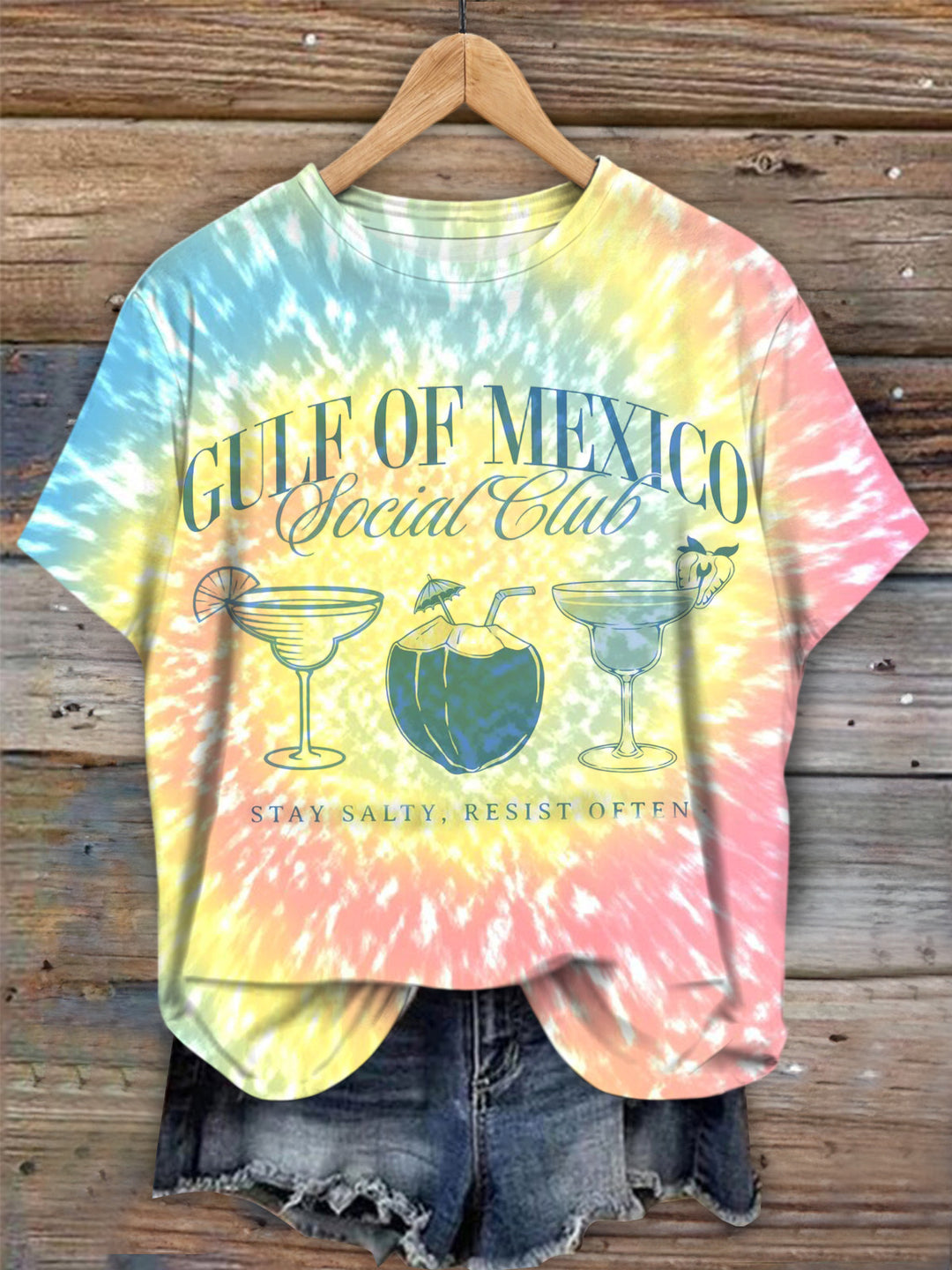 Gulf of Mexico Social Club Hawaiian Crew Neck T-shirt