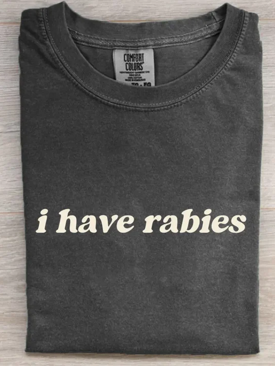 I Have Rabies Funny Retro T-shirt