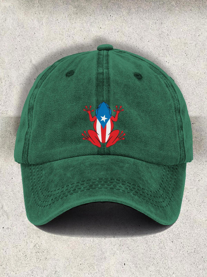 Puerto Rico Rana Frog Print Baseball Cap