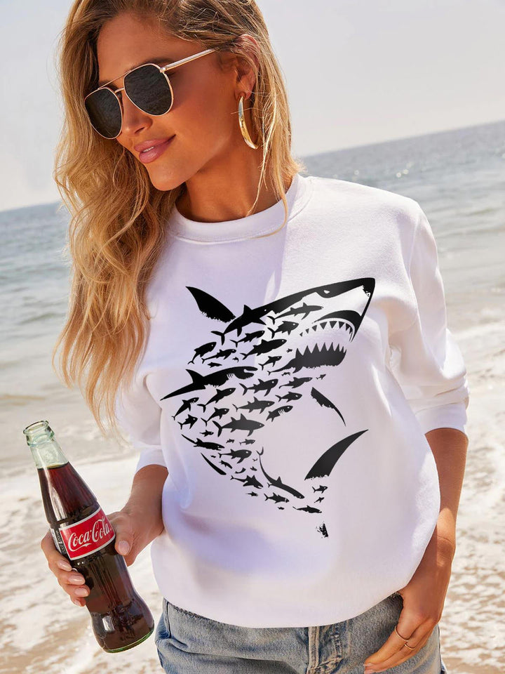 Shark Shark Shark Long Sleeve Sweatshirt